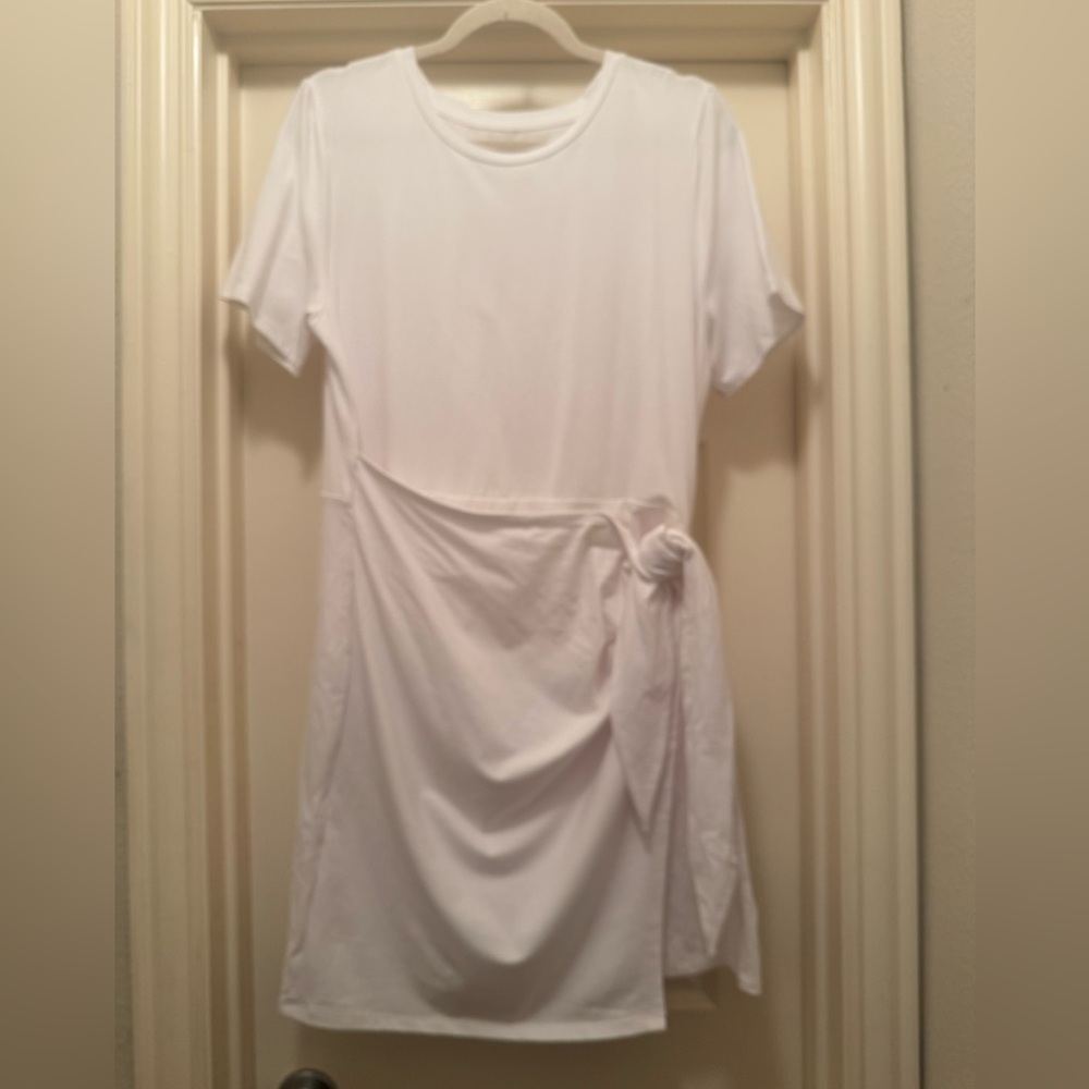 NWT A New Day White Tie-Front Wrap Mini Dress Size Large